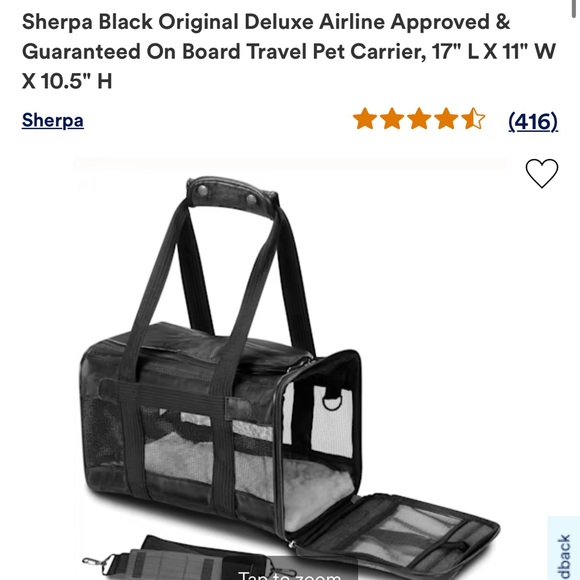 Sherpa Deluxe Dog/Cat Carrier - Picture 2 of 3